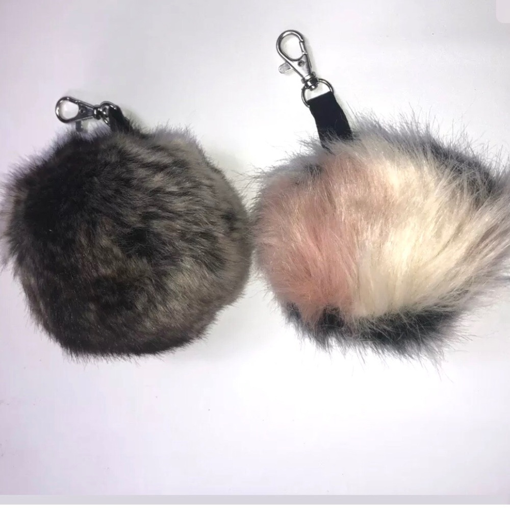 West Elm keychain backpack fur charms